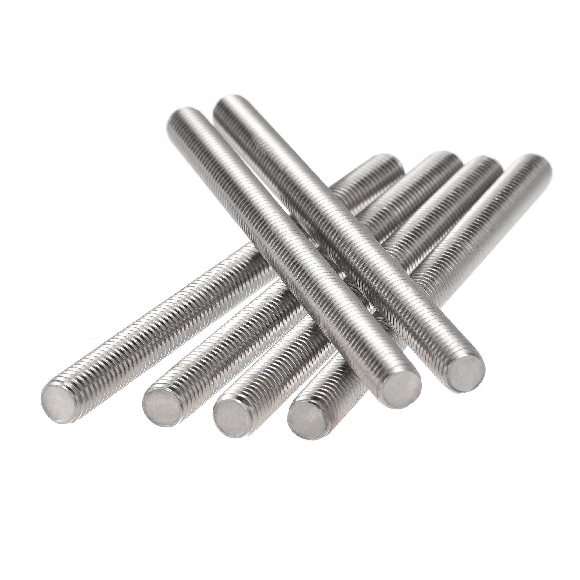 sourcing map 6Pcs M8 x 110mm Fully Threaded Rod 304 Stainless Steel Right Hand Threads