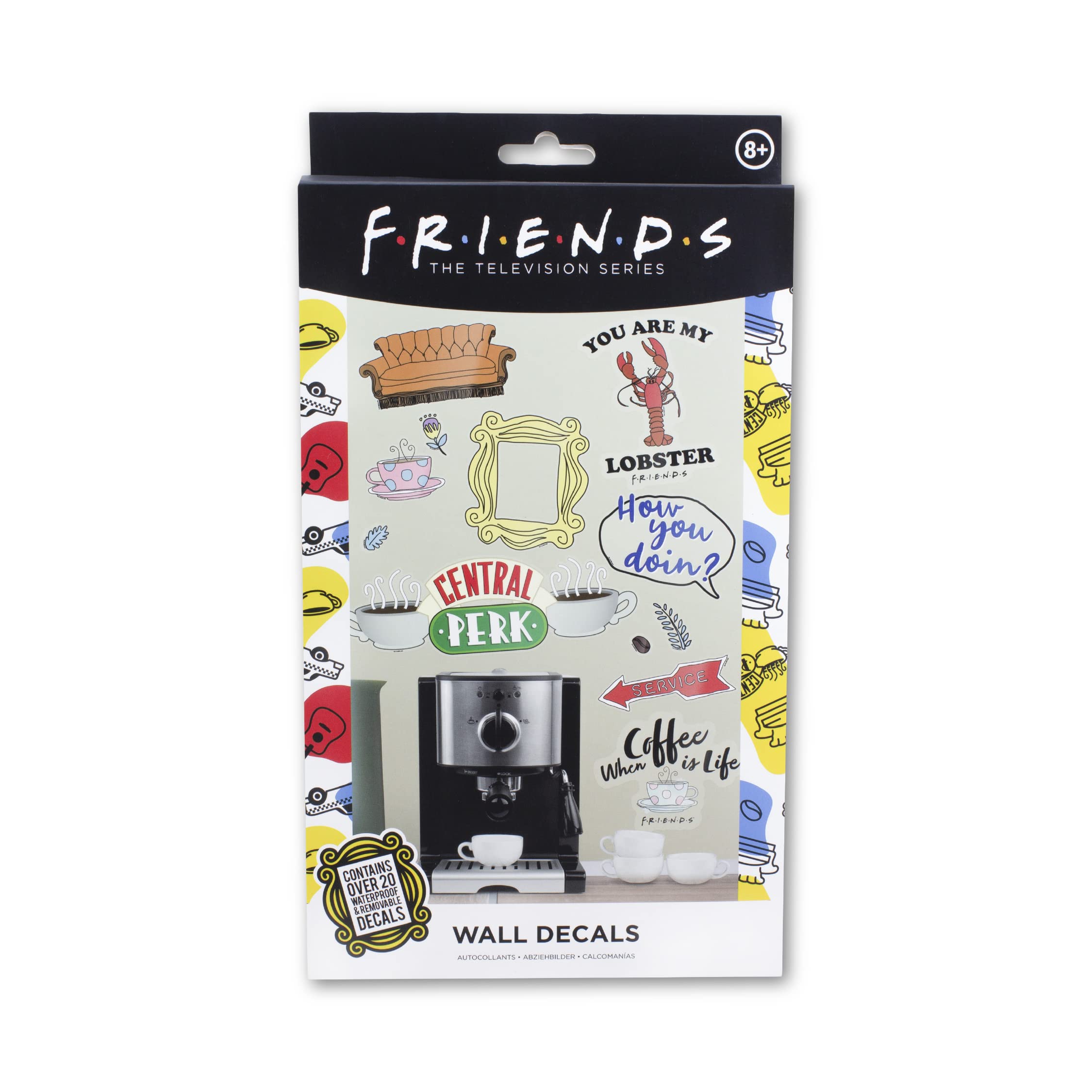 FRIENDS TV Show Wall Decals - Officially Licensed Removable and Waterproof, Contains Over 20 Decals | Paladone