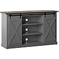 Twin Star Home Cottonwood Stand for TVs Up to 60" with Sliding Barn Doors, Antique Gray