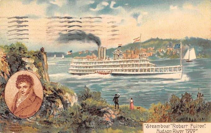 Steamboat Robert Fulton Hudson River Scenic Antique Postcard K10695 At Amazon S Entertainment Collectibles Store