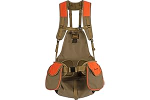 Gamehide Mens Upland Game Bird Hunting Strap Vest Fully Adjusble With Orange Tipping