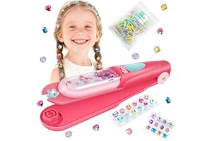 Gosuoa Hair Gem Stamper with 100 Pcs Mini Hair Elastics, Blinger Hair Jewels for Girls Toys, Hair Bedazzler Hair Accessories for Girls 3-12