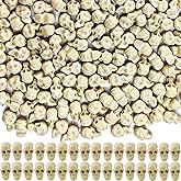 RONYOUNG 120PCS Mini Plastic Skull Heads, Miniature Skulls for Halloween Vase Filler, Halloween Skeleton Figurines for Halloween Pranks Halloween Bar Home Table Decoration, Beige