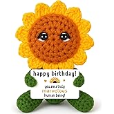 Agantree art Birthday Gifts for Women, Happy Birthday Gifts for Sister Friend Mom Grandma Sunflower Decor, Sunflower Gift for Women Coworkers Boss Her Him, Handmade Emotional Crochet