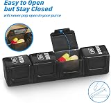 Mossime XL 7 Day Pill Box 4 Times a Day Large 28 Compartments Black view 5