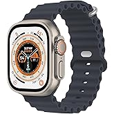 Ctswx Ocean Band Compatible with Apple Watch Ultra 2 Band 49mm 45mm 44mm 42mm 46mm Women Men, Silicone Sport Band Adjustable Strap With Buckle for Apple Watch Ultra 3 1 iWatch Series 11 10 9 8 7 6 5 4 3 2 SE