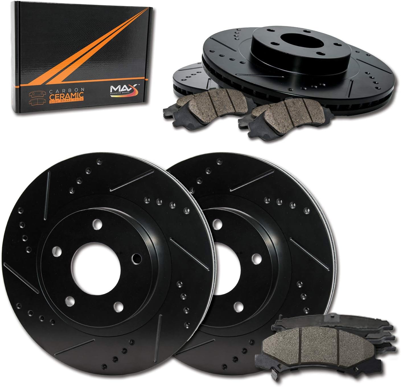 [Front + Rear] Max Brakes Elite XDS Rotors with Carbon Ceramic Pads KT094583