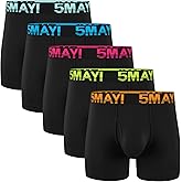 Natural Feelings Men's 3.5" Underwear for Men Boxers Briefs Cotton Men's Boxer Briefs 5-Pack S-XXL