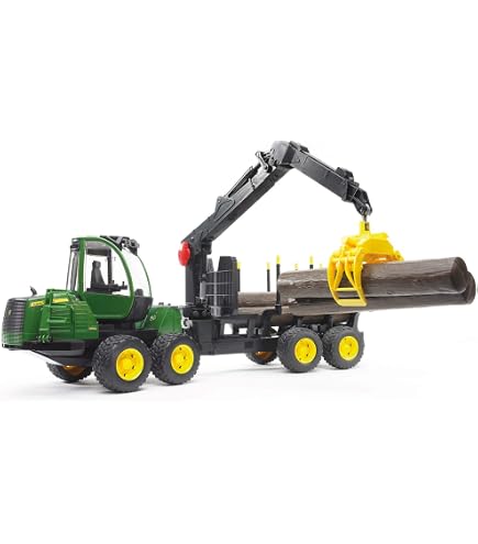 BRUDER - REMORQUE FORESTIÈRE AVEC GRUE DE CHARGEMENT ET GRAPPIN #02252