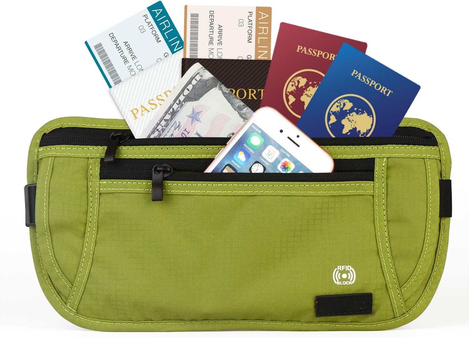 Amazon Com Money Belt Rfid Blocking Hidden Travel Wallet Well
