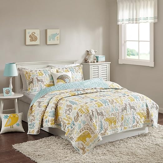 Amazon Com Ink Ivy Kids Woodland Twin Girls Boys Kids Quilt Set