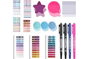 BAYTORY 1700 Sheets Transparent Sticky Notes, 4Pcs Double Maker Pens, See Through Clear Index Tabs, Self-Adhesive Translucent