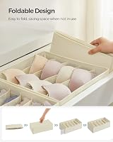 SONGMICS Set of 8 Underwear Drawer Organisers Sand Beige RUS008M01 view 7