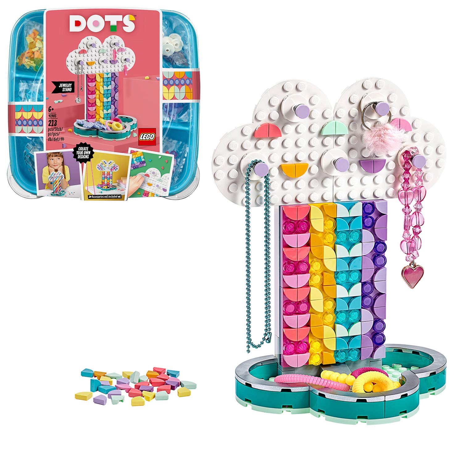lego dots rainbow jewelry stand