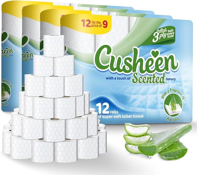 Cusheen Toilet Roll Bulk Buy Pack of 5 x 12 (x 60 in total) Quilted