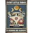 Dreacoss Poster-Hippie Every Little Thing is Gonna Be Alright Retro Metal Tin Vintage Aluminum Sign for Home Coffee Wall Decor 8x12inch