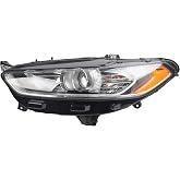 Dasbecan Halogen Headlights w/bulbs Compatible With Ford Fusion 2013-2016 | For Ford Fusion 2013-2016 Left Driver Side Chrome Projector Headlamp Assembly Replaces# FO2503304