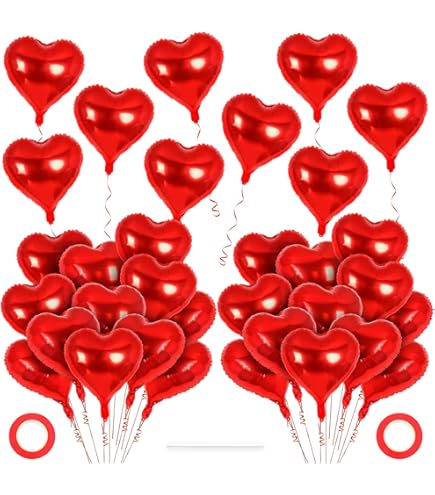 18 PCS Heart Foil Balloons - 18 Inch Love Balloons For Valentine's Day, Propose, Wedding, Birthday Party Decor (Forever Style) - View #4