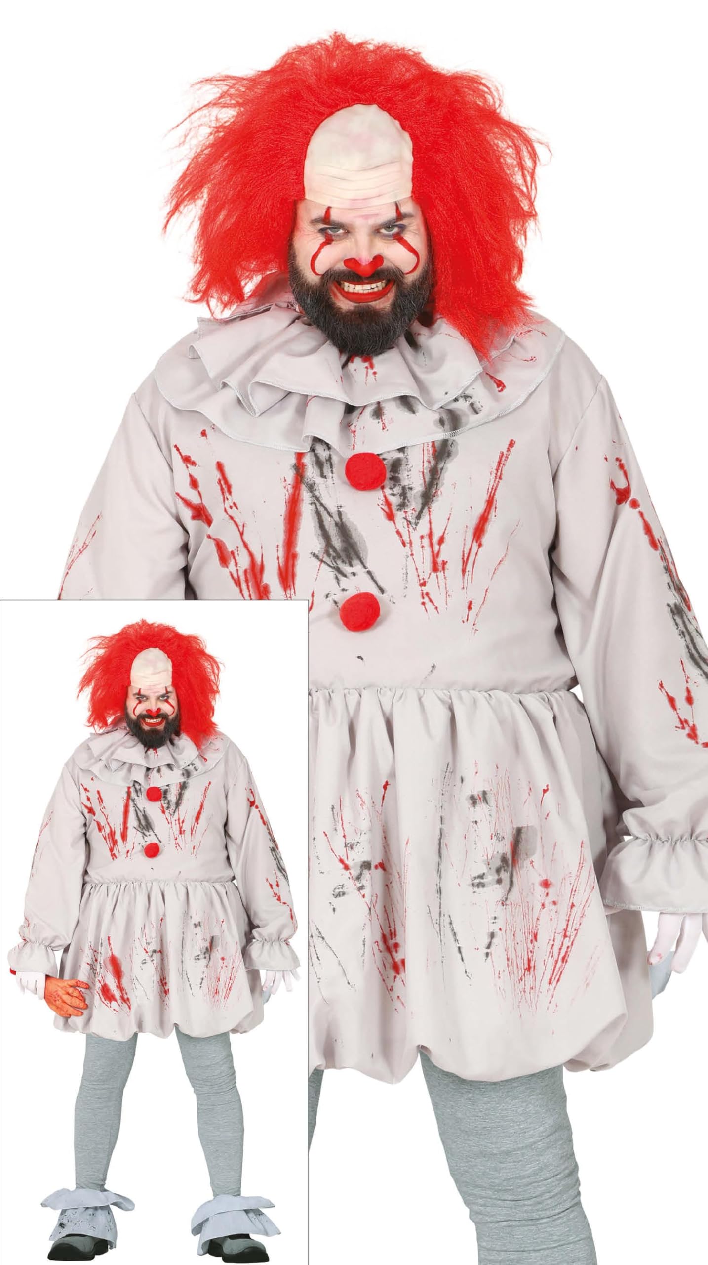 FIESTAS GUIRCA Satanic Clown Costume for Adults
