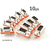 CablesOnline DB9 Null Modem Male to Female Slimline Mini Null Modem Adpater, 10-Pack (AD-N04M-10)