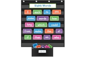 AKAYOK Standard Pocket Charts for Classroom, Interactive and Versatile Pocket Chart 28"x28" Sentence Strip Holder for Vocabulary, Practice Spelling, Display Number Patterns (Black)