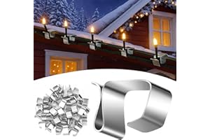 SADNYY 200 Pcs Lights Gutter Hook Clips for Hanging Outdoor Holiday Galvanized Lights Roof Hooks Christmas for Outside String Gutter Hangers Outdoor Seasonal Lighting for Halloween Xmas Decor (21 x 14.5 mm)