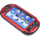 Szjay ® Metal Aluminum Metallic Protection Hard Case Cover for PlayStation Ps Vita 2000 Slim (Red)