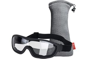 Viriber Unisex Motorcycle Goggles - Transparent, Adjustable, Scratch-Resistant Lens, UV 400 Protection, Anti-Collision