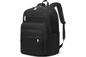 FOKDUVB Backpack for Middle High School Teen Boys Girls Large College Bookbag with Laptop Compartment Back to School Book Bags Mochilas Escolares para Niños Niñas Adolescentes (Black, Solid)