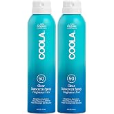 COOLA Clear Sunscreen Spray SPF 50, Fragrance Free Spray | Organic, Lightweight, Water Resistant, Non-Aerosol, No White Cast,