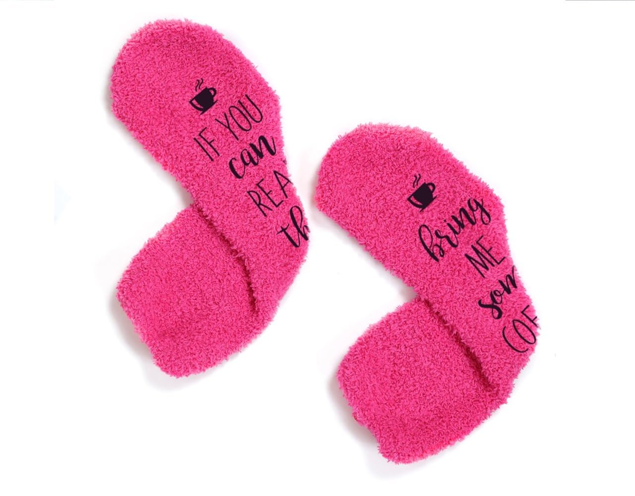 Wife Friend or Grandma Novelty Cupcake Packaging for Her Bring Me Coffee Fuzzy Pink Socks Birthday Gift Idea for Women Mom 1 Pair Christmas Stocking Stuffers Sister