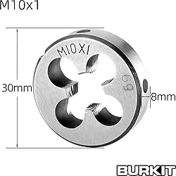 Burkit M10 X 1 Tap and Die Set, M10 x 1.0 Machine