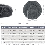 Nepfaivy Calming Dog Cat Donut Bed 23.6in Dark Grey Non-Slip Washable view 5
