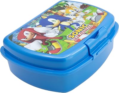 Sandwichera Infantil Sonic 1686ml - Fiambrera con Cierre de Seguridad - Material Resistente para Colegio Parque Excursiones