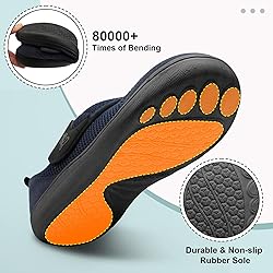 LeIsfIt Mens Wide Toe Box Shoes Adjustable Diabetic