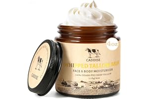 CADDISE Whipped Beef Tallow for Skin – 100% Grass-Fed Handmade Cream Moisturizer for Face & Body, Natural with Honey, Shea Bu
