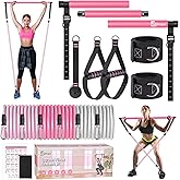 Bbtops Pilates Bar Kit with Resistance Bands,Pilates Bar with Stackable Bands Workout Equipment for Legs,Hip,Waist and Arm,Exercise Fitness Equipment for Women & Men Home Gym Yoga Pilates