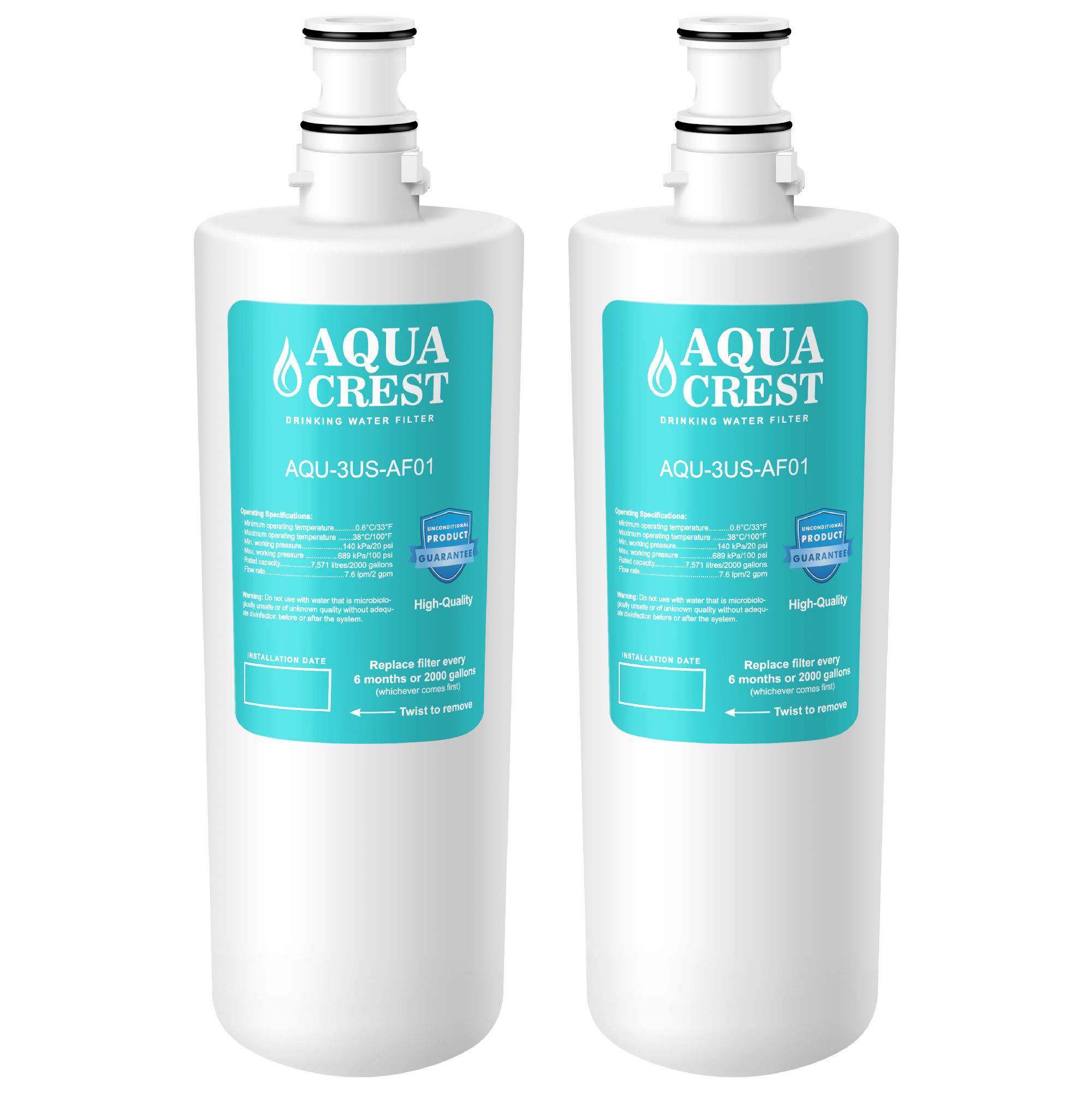 AQUACREST 3USAF01 Under Sink Water Filter, Compatible with Standard