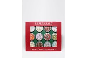 Sand + Fog - 12 Days of Christmas Candle Set - Winter Pine, Apple Cider, Cinnamon Noel, Balsam Cedar, Cinnamon Vanilla, Eucalyptus Fir, Frazier Fir, Golden Nutmeg, Holiday, Juniper Berry, Winter White