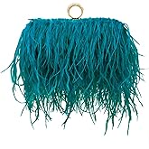 Miuco Women Feather Clutch Purse Shoulder Crossbody Bag Evening Handbags