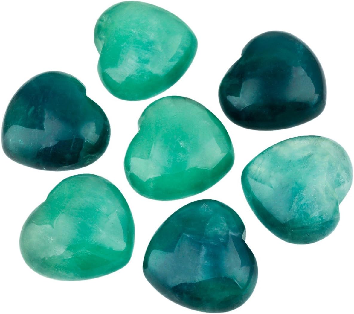 Shanxing 45mm Natural Green Fluorite Heart Crystal Palm Worry Stone - Image 5