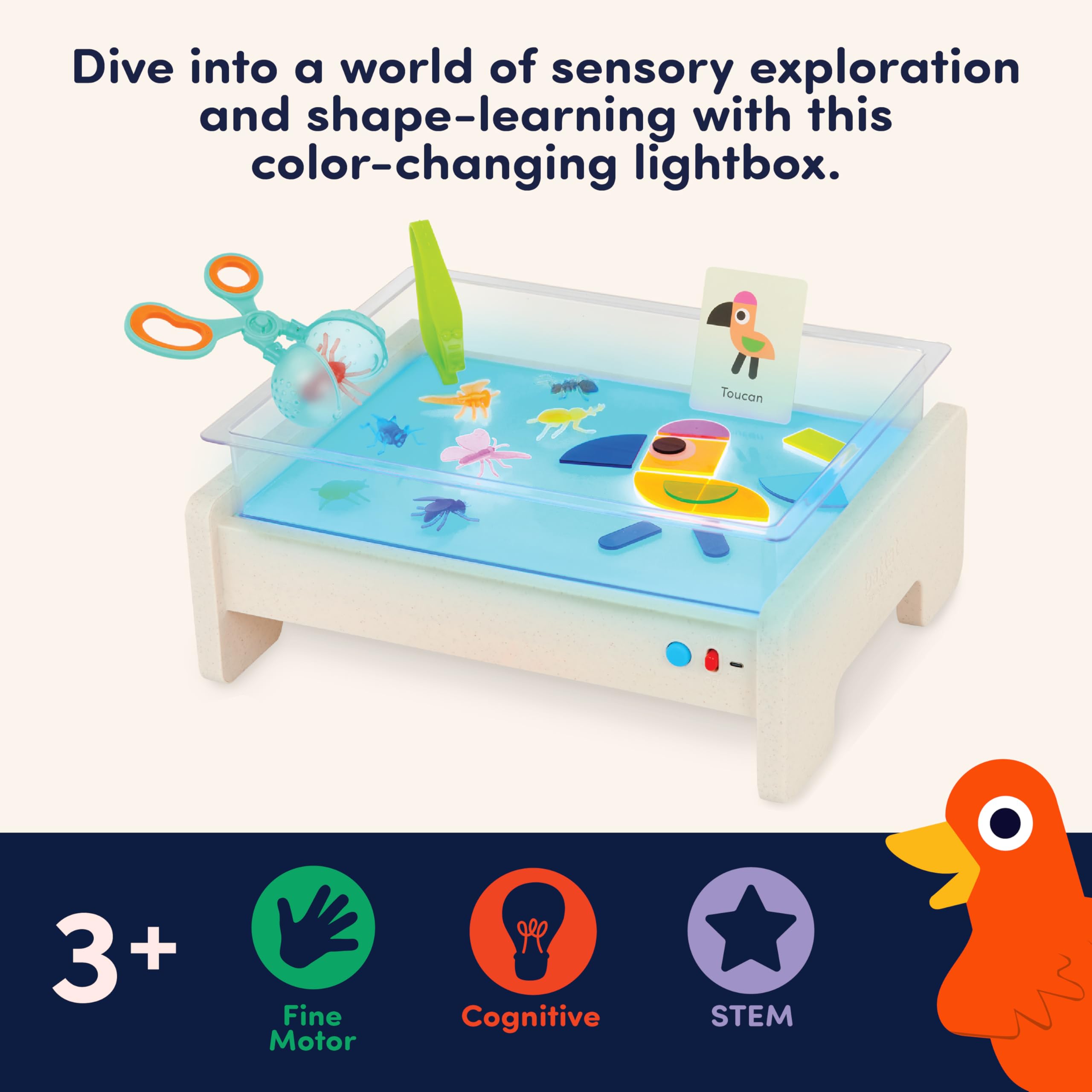 Battat Education Tracing Light Box for Kids – Sensory Light Up Board – Educational Toys for Toddlers – Includes Double – Sided Tracing Cards – Bright Explorer