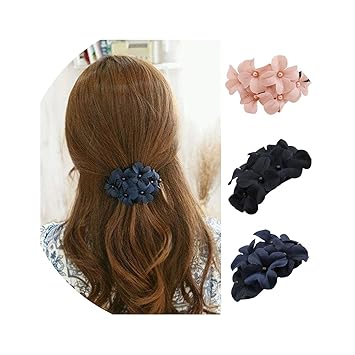 Amazon Com Plastic Barrette Fashion Hair Accessories Flowers