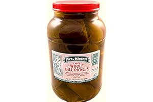 Mrs. Klein's Dill Pickles -Large 1 Gallon | Big Pickles | Kosher Pickle Made with Natural Ingredients | Best choice to go with deli sandiches, hamburgers and hot dogs-A Low Carb, Keto Friendly, Gluten Free Vegan Snack-Bulk Pickles