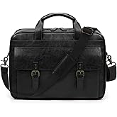 RAINSMORE Messenger Bag for Men 16 Inch Laptop Bag Vintage Leather Waterproof Laptop Briefcases Large Computer Satchel Bag