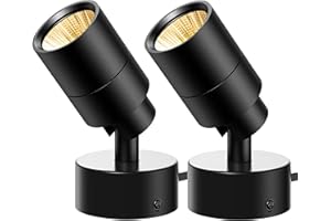 JIAQIYAN 2 Pack LED Indoor Spotlight, 5W Indoor Floor Spotlight, Modern Multi-Purpose Spotlight Tabletop or Wall Mounted Accent Lighting for Picture Botanical Artwork 5.9ft Plug Cord