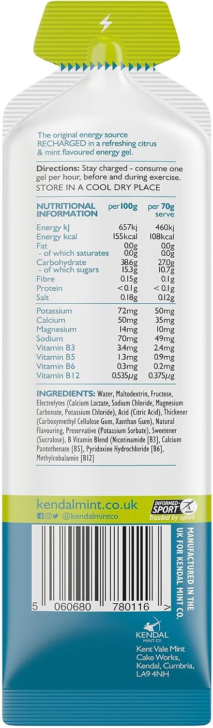 Kendal Mint Co: Energy Gel - Citrus & Mint Flavour (12 x 70g), 70 g (Pack of 12) - Image 4