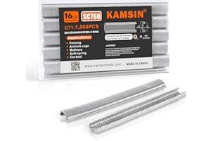 SINCE Kamsin SC760 Hog Ring Staples, 16 Gauge 1/2'' (12mm) Innner Crown, Stainless Steel C Ring Staples, 1,000 PCS/Box, Fencing Fasteners for Pneumatic Hog Ring C Ring Staple Gun