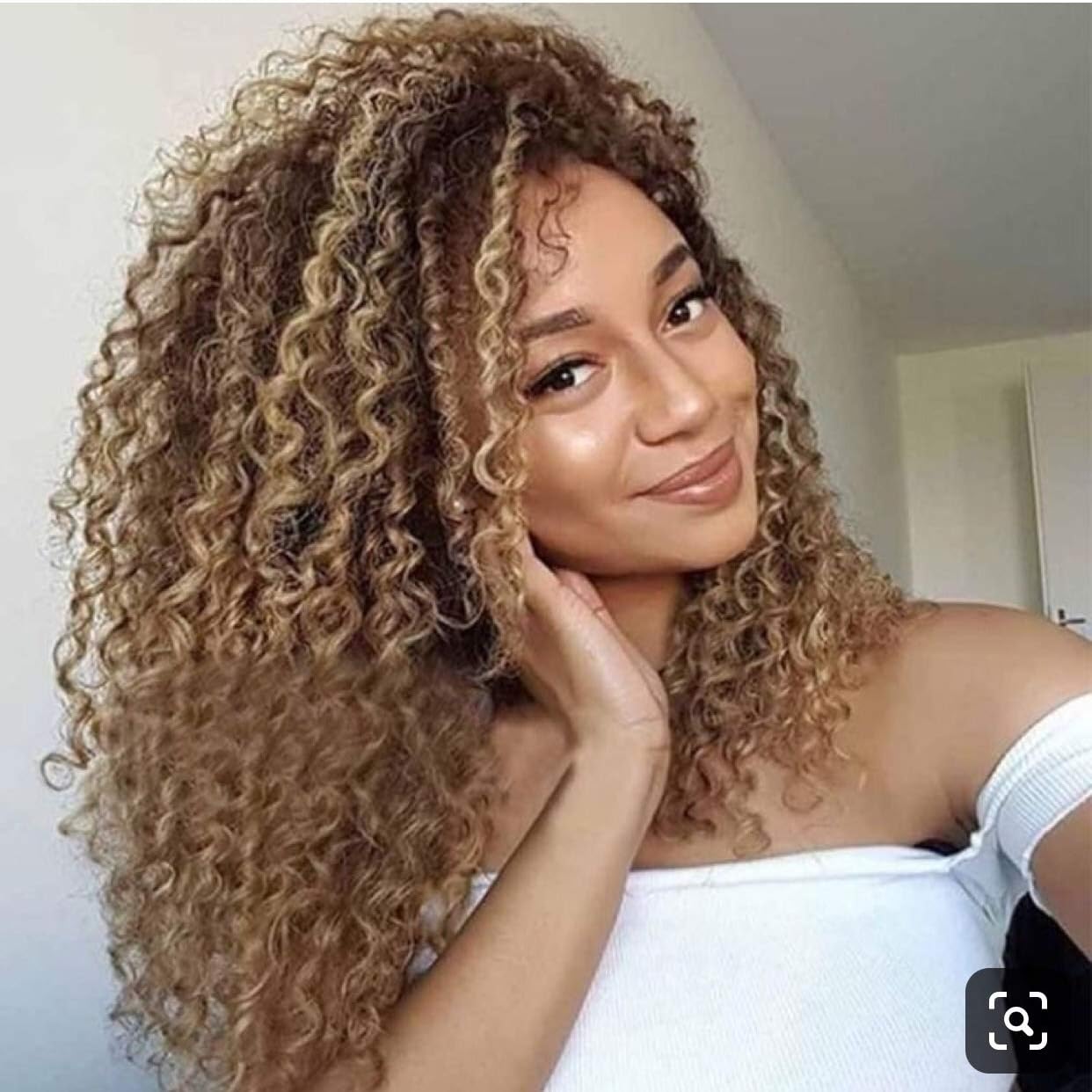 Hetto Seamless Hair Extensions Kinky Curly #4 Dark Brown and #27 Strawberry Blonde Real Hair Glue in Extensions 16 Inch Remy 100 Hair Extensions 20pcs/50g Skin Weft Extensions