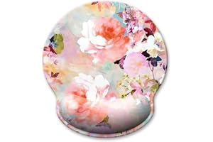Atufsuat Ergonomic Mouse Pad with Wrist Support, Floral Memory Foam Wrist Rest Mouse Pads, Cute Computer Laptop Office Access
